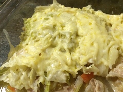 電子レンジで作るキャベツの重ね蒸し